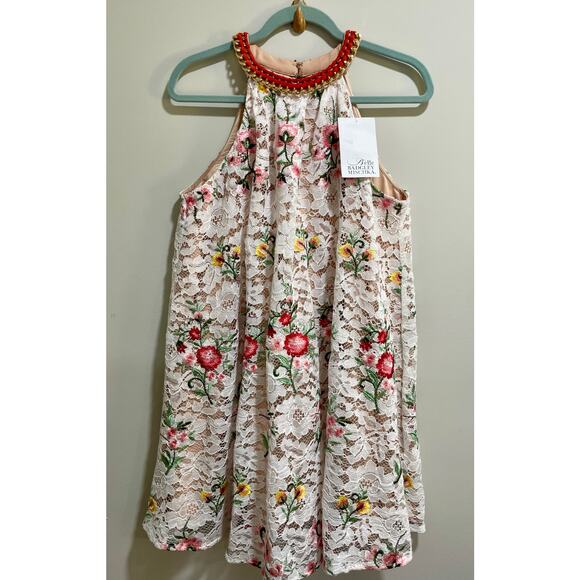 Belle by Badgley Mischka Eve Dress Floral Lace Size 8 NWT - Picture 1 of 14